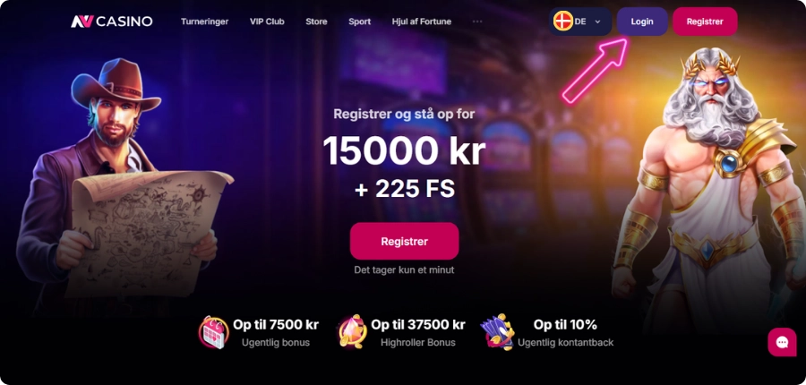 NV Casino login procedure med email og adgangskode